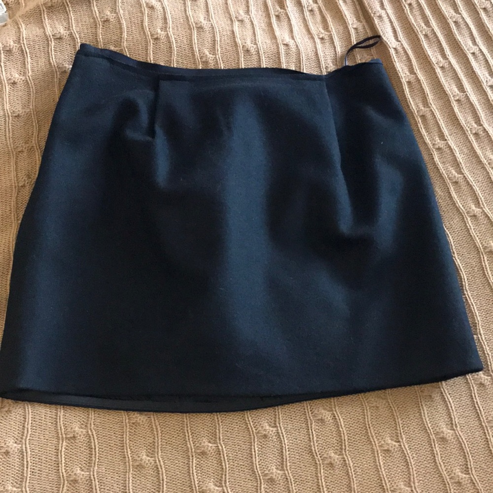 JCrew black wool short skirt